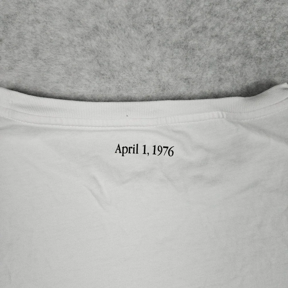 Apple (Size XL) White T-Shirt Rainbow Logo Tech 1976 Tee Single Stitch Employee